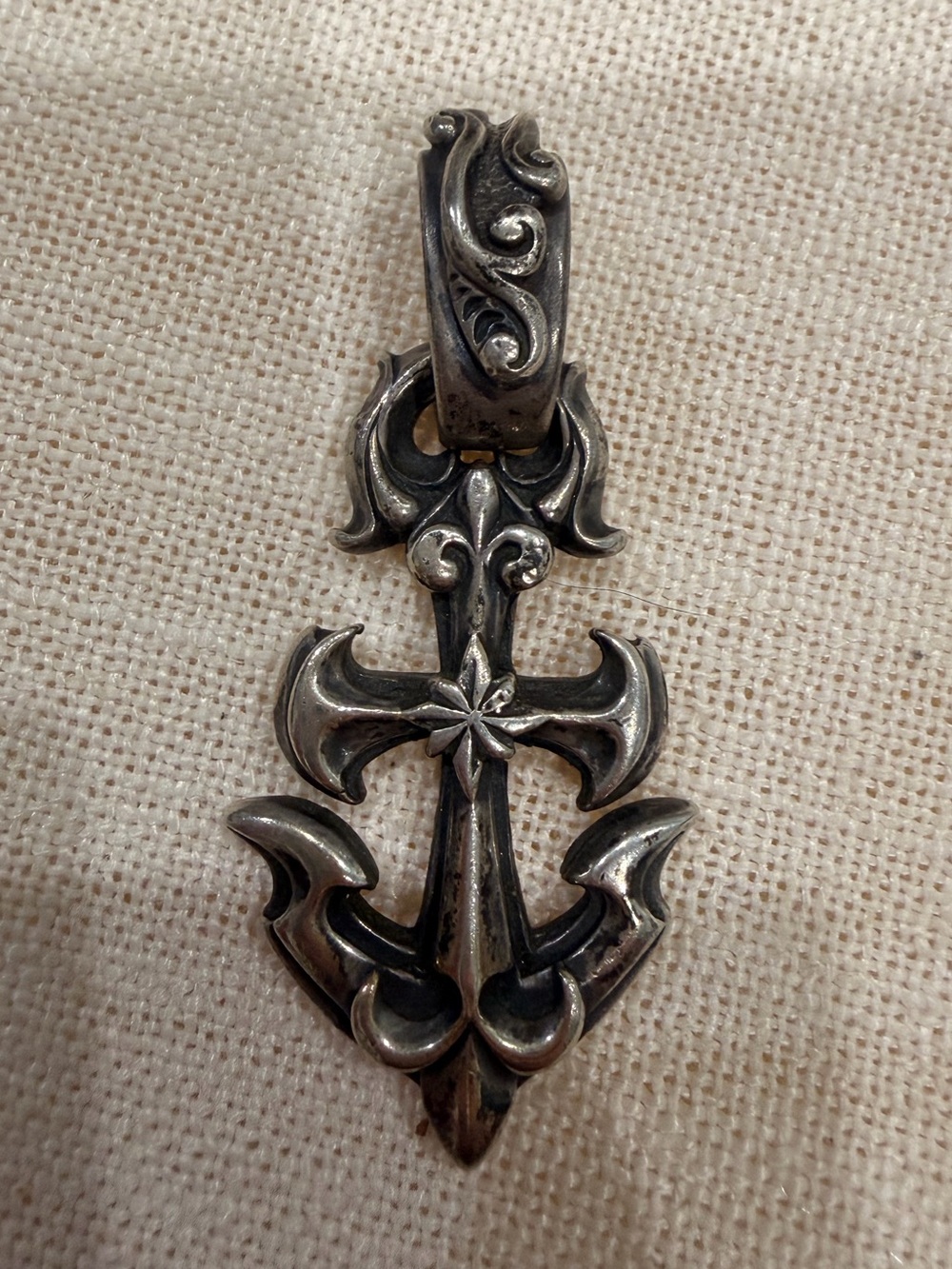 Bill Wall Leather Large Anchor Pendant with Chain- special edition